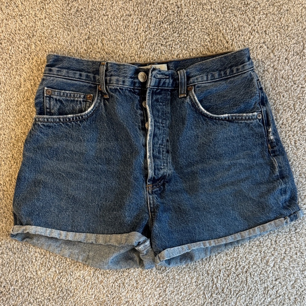 Agolde Dark Blue Jean Shorts